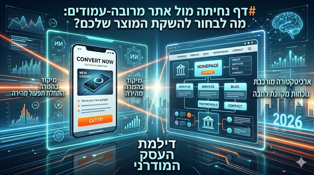 דף נחיתה או אתר תדמית מרובה עמודים: מה לבחור ב-2026?